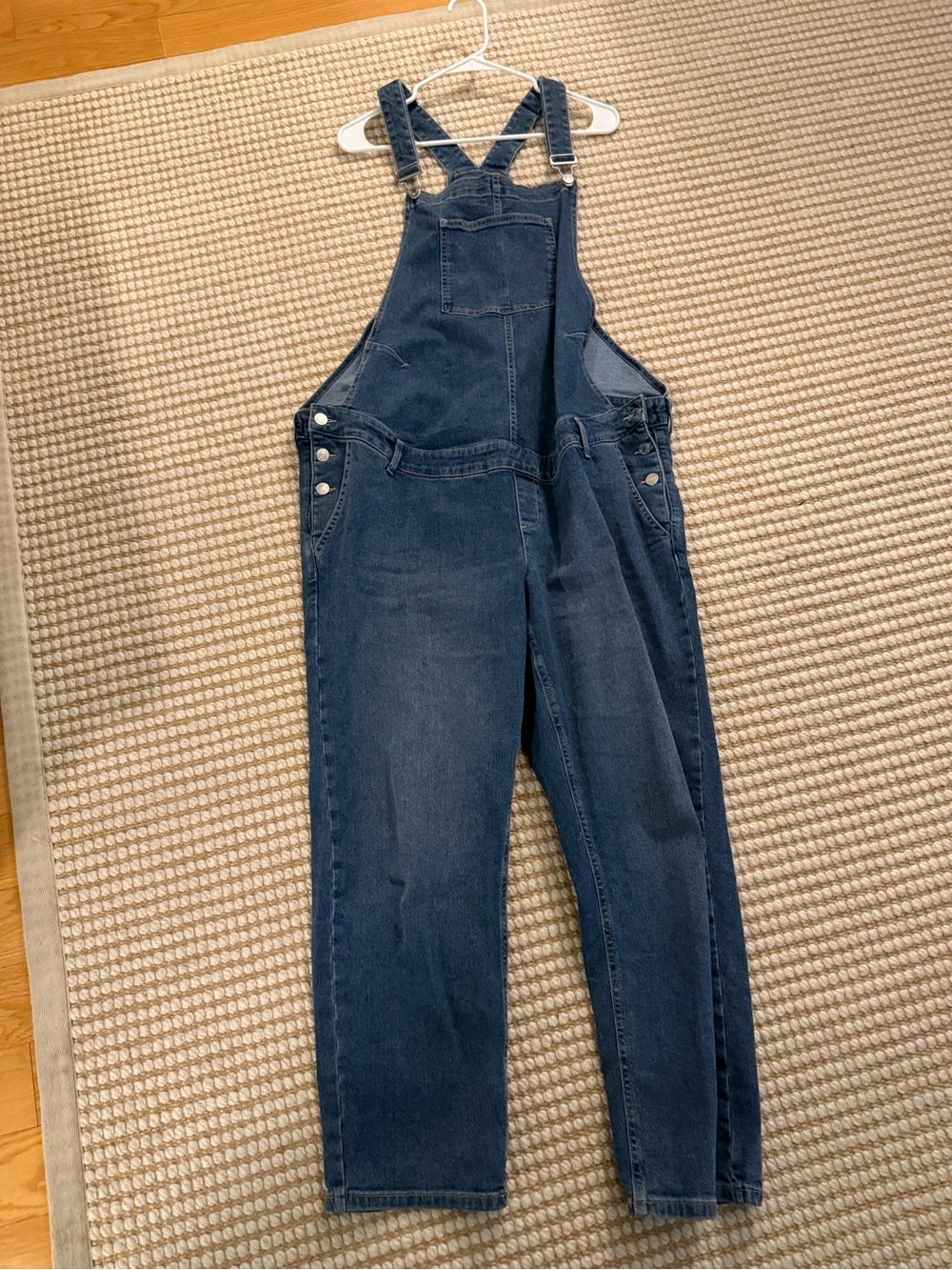 Dark Blue Denim Women's Maternity Overalls